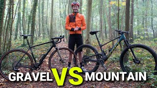 Gravel Vs Mountain Bike  What’s the difference and which is faster [upl. by Neelrad]