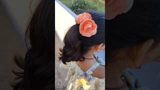 Hair Accessory Using Tissue diy shorts craft rose [upl. by Notkcorb]