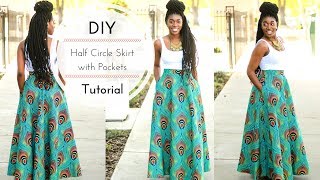 DIY Half Circle Skirt with Pockets Part 3 [upl. by Mayap648]