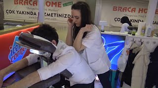 ASMR female physiotherapist technician massage chairbackshoulderarmnecksleepfacepalm massage [upl. by Odie]