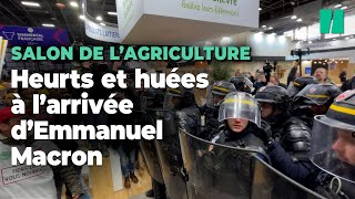 Situation tendue au Salon de lAgriculture à larrivée dEmmanuel Macron [upl. by Cayser]