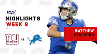 Matthew Stafford Roars w 342 Yds amp 3 TDs  NFL 2019 Highlights [upl. by Pelligrini]