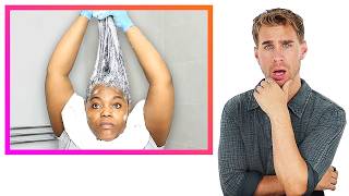 Hairdresser Reacts To CHAOTIC First Time Relaxers AtHome Scary [upl. by Jehius900]