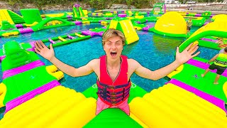 WORLDS BIGGEST INFLATABLE BACKYARD WATERPARK [upl. by Acsisnarf]