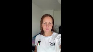 Olimpiadi Francia la tuffatrice azzurra Chiara Pellacani mostra i letti di cartone degli atleti [upl. by Estrella]