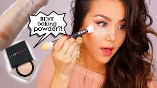 BEST SETTING POWDER  HUDA BEAUTY EASY BAKE POWDER [upl. by Enomaj]