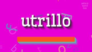 UTRILLO  How to say Utrillo [upl. by Rox810]