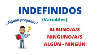 ✅Indefinidos Variables en Español✅ ALGUNOA NINGUNOA ALGÚN NINGÚN Nivel Básico 💯Gramática [upl. by Arahset]