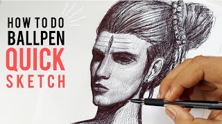 How to do Quick Sketch with Ballpen  Tutorial [upl. by Carena]