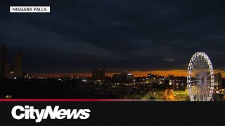 WATCH Darkness blankets Niagara Falls during solar eclipse [upl. by Jane]