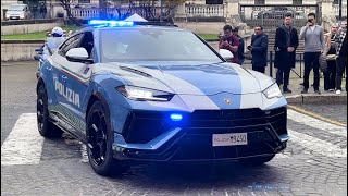 LAMBORGHINI URUS IN EMERGENZA PRESENTAZIONE CORTEO LAMBORGHINI POLIZIA DI STATO [upl. by Rodl]