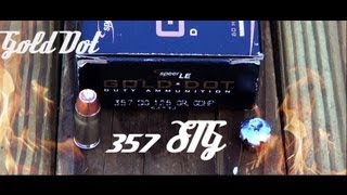 Speer Gold Dot 125gr 357 SIG Ballistics Gel Test amp Review HD [upl. by Agnizn]