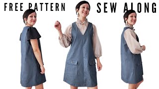 Flawless Lining Secrets How to Sew a Pinafore Dress [upl. by Arimas]