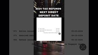 2024 TAX REFUNDS NEXT DIRECT DEPOSIT DATE FOR TAX REFUNDS taxrefund 2024 irs directdeposits [upl. by Wesle]