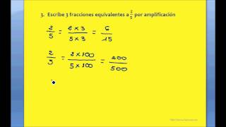 Clase 34  Ejercicio 3 Escribe fracciones equivalentes por amplificación CURSO DE FRACCIONES [upl. by Beth]