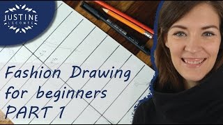 How to draw  TUTORIAL  Fashion drawing for beginners 1  Justine Leconte [upl. by Niklaus]