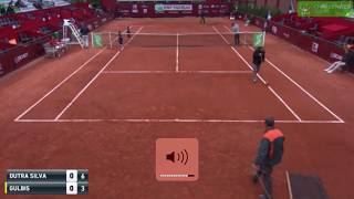 Gulbis vs DutraSilva Drama  Funny Moments  R1 Bordeaux Challenger 2018 [upl. by Aidua]