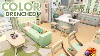 Color Drenched Apartment  The Sims 4 Speed Build Apartment Renovation [upl. by Judson556]