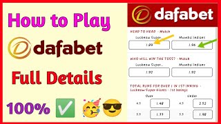 How to Play DAFABET Full Details 💯✅  Dafabet in Telugu [upl. by Orpha]