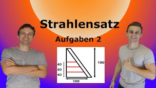 Strahlensatz  Anwendungsaufgaben Teil 2 mit Lösung [upl. by Atwahs]