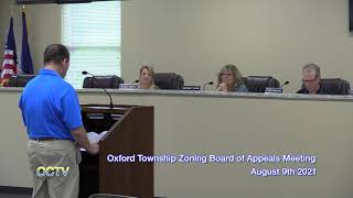 Oxford Township Zoning Board of Appeals Meeting August 9th 2021 [upl. by Richie68]