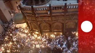 Holy Fire ceremony in Jerusalem ushers in Orthodox Easter [upl. by Irmgard]