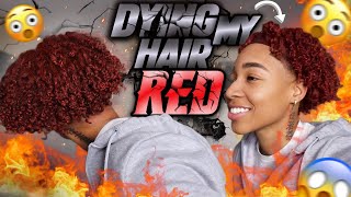 DYING MY NATURAL HAIR RED  NO BLEACH  AS I AM COLOR WAX Step By Step  TRVLLOFFICIAL [upl. by Klapp851]