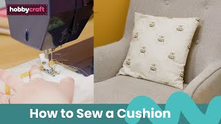 How to Make a Cushion Cover  Sewing  Hobbycraft [upl. by Thorndike431]