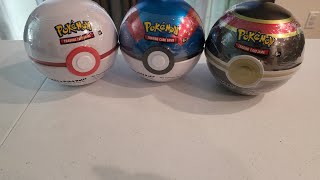 opening pokemon Great Ball Luxury Ball amp Premier Ball tins [upl. by Aicac]