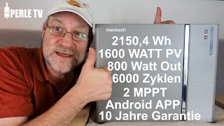 🔋 Mentech W2000 Smarter bis 6kwh skalierbarer Balkonkraftwerk Speicher KonstantampNulleinspeisung⚡️ [upl. by Hippel]