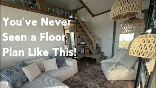 Tiny House with NEVER SEEN BEFORE Floor Plan HUGE LOFT Innovative Materials Tiny Home Tour 1080p [upl. by Atilam]