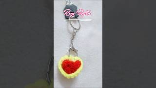 Crochet Heart keychain reysstylehcrochetkeychain crochetheartcrochetlove diwalispecialcuteart [upl. by Hsur]