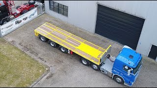 3 axle Ballast trailer width modernized cable steering which arrange counter steering [upl. by Tezil]