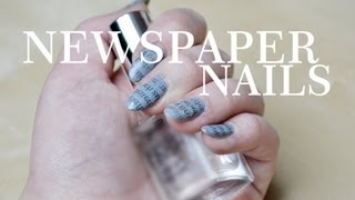 NEWSPAPER  NAILS TUTORIAL [upl. by Llerrahs698]