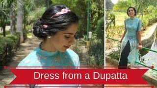 Old Dupatta into new Maxi Dress  New Style Kurti [upl. by Lipscomb818]