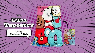 BT21 Tapestry from BTS  Tunisian Simple Stitch [upl. by Kimberly]