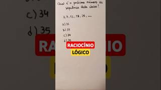 QUESTÃO DE RACIOCÍNIO LÓGICO 💡 shorts matemática [upl. by Ravo]