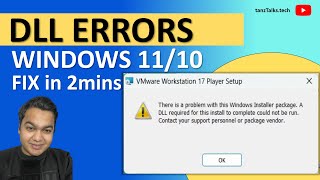 How To Fix DLL Problem in Windows  A DLL required for this install to complete could not be run [upl. by Katinka463]