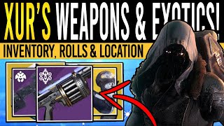 Destiny 2 XURS NEW WEAPONS amp HIGH STAT ARMOR 15th December Xur Inventory  Armor Loot amp Location [upl. by Anasiul935]