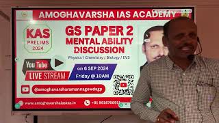 KAS MENTAL ABILITY‐CLASS REVANNA sir Amoghavarsha IAS Academy  Best Coaching Centre Bangalore [upl. by Narah]