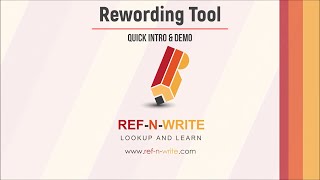 Rewording tool  Scientific Word Suggestions for Academic Writing [upl. by Newkirk]