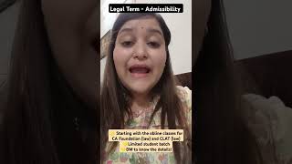 Legal Term  Admissibility law legalconcepts legalknowledge lawkipadhai legalinsights shorts [upl. by Riba534]