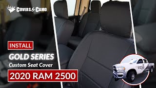 2020 RAM 2500 Seat Cover Installation Custom seat covers for the RAM 2500 Black durable canvas [upl. by Ayian]