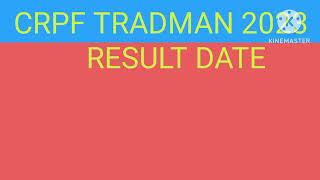 crpf tradesman result 2023 [upl. by Anifares]