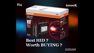 BEST HID  OSRAM HID H4  HID OSRAM VS PHILIPS   UNBOXING  35 WATT  H4 6000 KELVIN [upl. by Pattin]