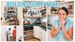 BUILDING A WALKIN PANTRY  AFFORDABLE DIY  PANTRY TOUR amp ORGANIZATION [upl. by Cela]