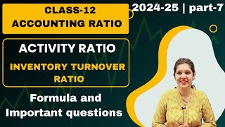 inventory turnover ratio  inventory turnover ratio calculation  Activity ratio class 12 [upl. by Tadio]