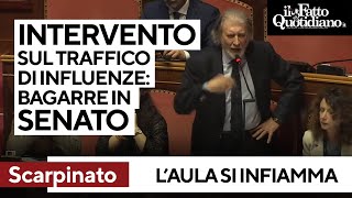 Lintervento di Scarpinato sul traffico di influenze scalda lAula bagarre in Senato [upl. by Gilli]