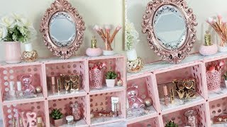 DOLLAR TREE MARBLE AND PINK CUBE ORGANIZER DIY [upl. by Eikcor478]