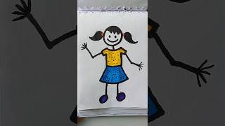 easy girl drawing for kidseasy drawing art and crafteasyshortsfeed shortssubscribe [upl. by Arta]